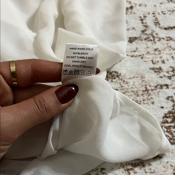 Superdown Cream Sheer Button-Up Blouse - Picture 5 of 5